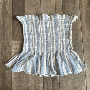 America Eagle Striped Strapless Crop Top XS